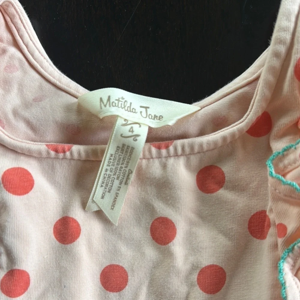 Matilda Jane Coral Polka Dot and Floral Dress